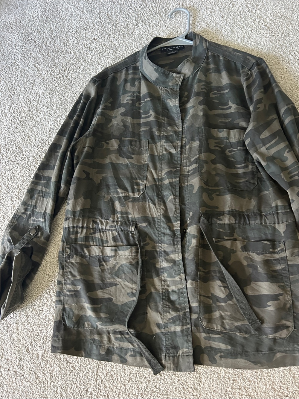 Utility Camo Jacket in Olive Green - Women's